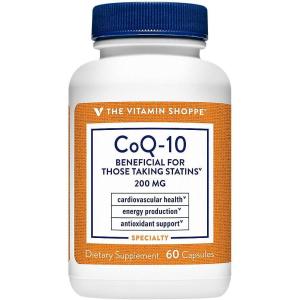The Vitamin Shoppe CoQ-10 200mg Beneficial for Those Taking (120 Capsules)(60 Count (Pack of 1))