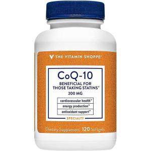 The Vitamin Shoppe CoQ-10 200mg Beneficial for Those Taking (60 Softgels)(120 Count (Pack of 1))