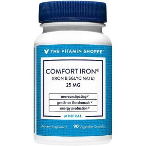 The Vitamin Shoppe Iron 25MG – Red Blood Cell Production, Energy & Oxygen Transport Support, Essential Mineral(90 Count (Pack of 1))