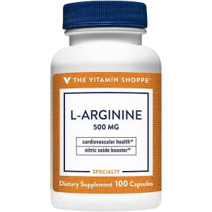 The Vitamin Shoppe L-Arginine 500MG – Nitric Oxide Production, Circulation & Exercise Performance Support (300 Capsules)(100 Count (Pack of 1))