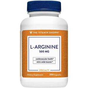 The Vitamin Shoppe L-Arginine 500MG – Nitric Oxide Production, Circulation & Exercise Performance Support (300 Capsules)(300 Count (Pack of 1))