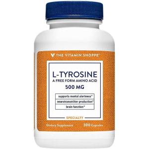 The Vitamin Shoppe L-Tyrosine 500 (100 Capsules) (100 Capsules)(300 Count (Pack of 1))