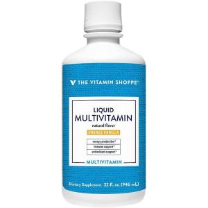 The Vitamin Shoppe Liquid Multivitamin – Easy Absorption Complete Nutrition | Orange Vanilla Flavor | 32 oz | Family Formula