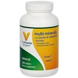 The Vitamin Shoppe Multi Minerals with Boron & Vitamin D | No Iron | 300 Tablets