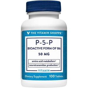 The Vitamin Shoppe P-5-P Pyridoxal-5-Phosphate 50mg – Active B6 Coenzyme | Amino Acid Metabolism | 100 Tablets | Superior Absorption