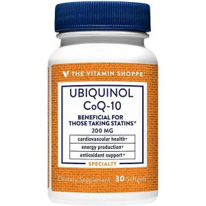 The Vitamin Shoppe Ubiquinol CoQ-10 200mg Beneficial for Those (120 Softgels)(30 Count (Pack of 1))