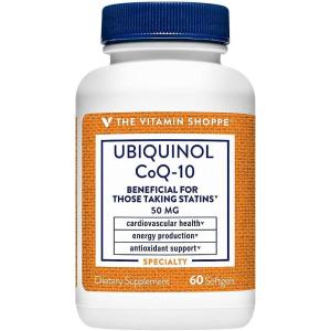 The Vitamin Shoppe Ubiquinol CoQ-10 50mg Beneficial for Those (60Softgels)(60 Count (Pack of 1))
