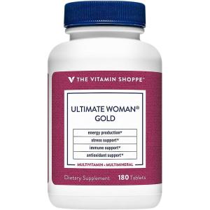 The Vitamin Shoppe Ultimate Woman Gold Multivitamin – with Iron, B Vitamins & Vitamin D3 and More to Support Energy Production, Bone & Immune Health – Gluten Free Multi-Mineral (90 Tablets)(180 Count (Pack of 1))