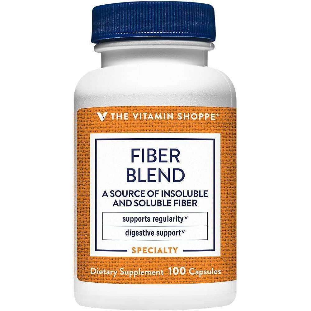 imageThe Vitamin Shoppe Fiber Blend Natural Source Insoluble and 100 Capsules100 Count Pack of 1