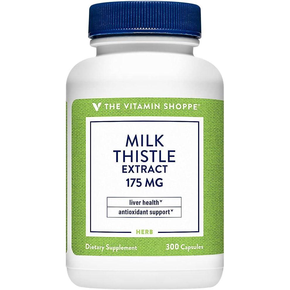imageThe Vitamin Shoppe Milk Thistle 175 MG  Liver Health Support Detoxification amp Antioxidant Protection 300 Capsules300 Count Pack of 1