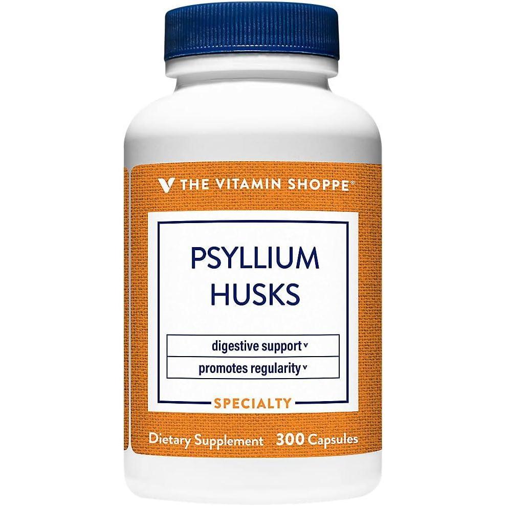 imageThe Vitamin Shoppe Psyllium Husks Plantago Ovata Fiber Supplement 300 Capsules300 Count Pack of 1