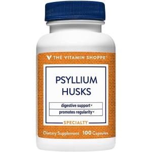 The Vitamin Shoppe Psyllium Husks Plantago Ovata Fiber Supplement (300 Capsules)(100 Count (Pack of 1))