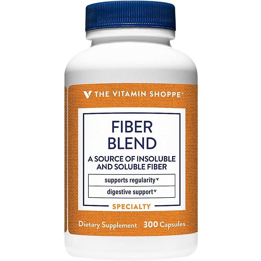 imageThe Vitamin Shoppe Fiber Blend Natural Source Insoluble and 300 Capsules300 Count Pack of 1