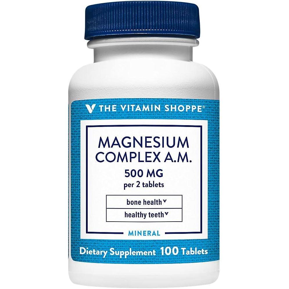 imageThe Vitamin Shoppe Magnesium 500MG Muscle Relaxation Bone Health amp Energy Production Support Daily Mineral 100 Tablets