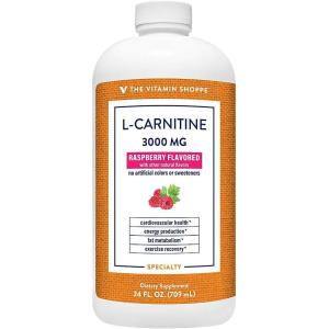 The Vitamin Shoppe L-Carnitine Liquid 3000mg – Fat Metabolism & Energy Boost | Amino Acid Supplement | 16 oz Raspberry | Sugar-Free(24 Fl Oz (Pack of 1))