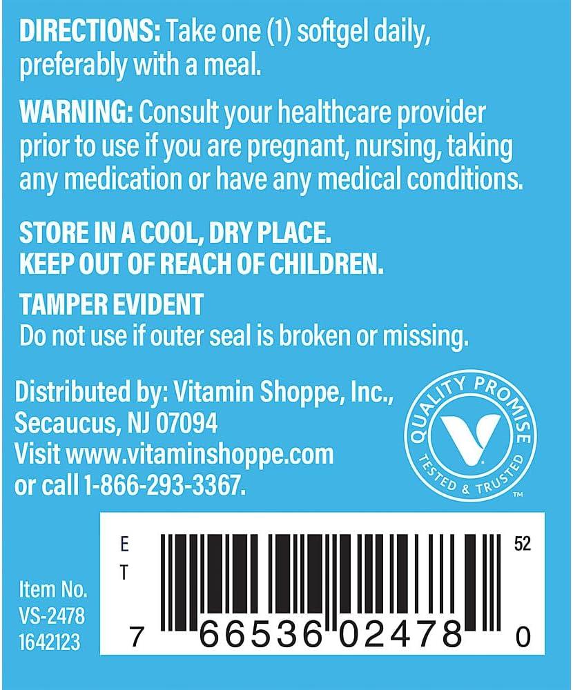 imageThe Vitamin Shoppe Vitamin D3 1000IU Bone Immune amp Cellular Health Cholecalciferol Softgels 200 Softgels GlutenFree200 Count Pack of 1