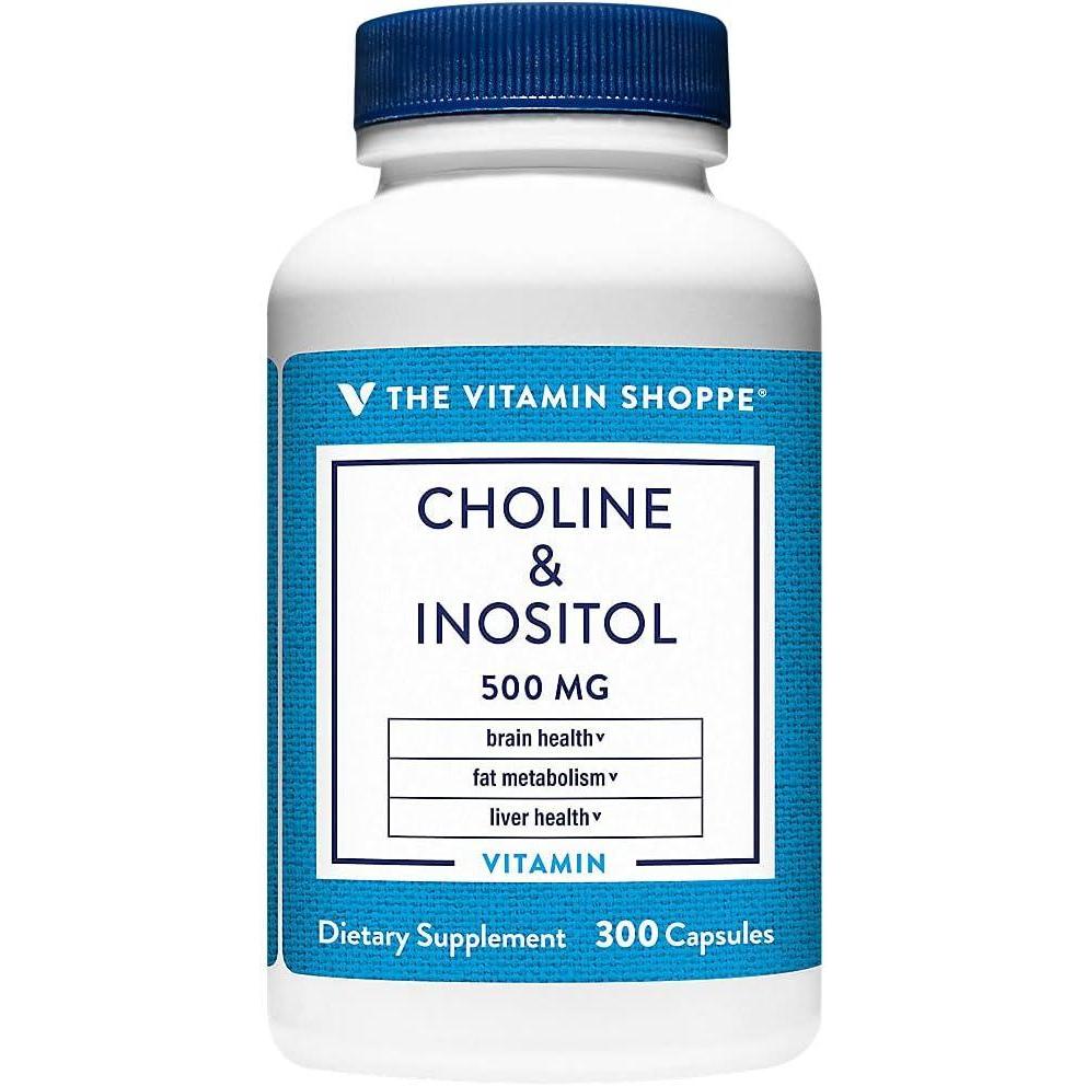 imageThe Vitamin Shoppe Choline Inositol 500MG Once Daily Supplement 300 Capsules300 Count Pack of 1