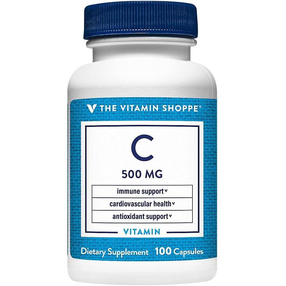 imageThe Vitamin Shoppe Vitamin C 500MG  Immune Support Antioxidant Protection amp Collagen Formation Daily Vitamin 100 Capsules