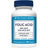 The Vitamin Shoppe Folic Acid 800MCG, Supports Prenatal Fetal (100 Capsules)(300 Count (Pack of 1))