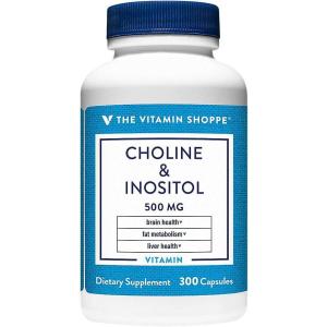 The Vitamin Shoppe Choline Inositol 500MG, Once Daily Supplement (300 Capsules)(300 Count (Pack of 1))