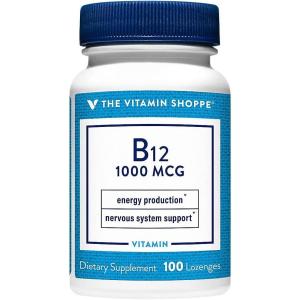 The Vitamin Shoppe Vitamin B12 1,000MCG – Energy Production, Nervous System & Red Blood Cell Support, Daily B Vitamin(100 Count (Pack of 1))