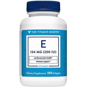 The Vitamin Shoppe Vitamin E 200IU – Antioxidant Support for Skin Health & Immune Function, Daily Vitamin (100 Softgels)