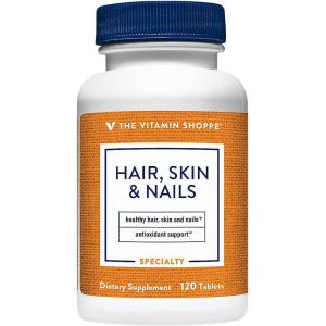 The Vitamin Shoppe Biotin 400MCG – Hair Growth, Skin Health & Nail Strength Support, High Potency B Vitamin (120 Tablets)