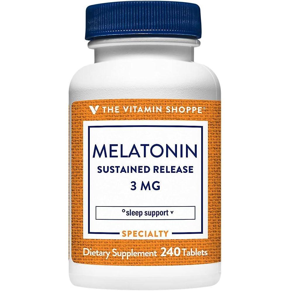 imageThe Vitamin Shoppe Melatonin 3 MG  Sustained Release 240 Tablets
