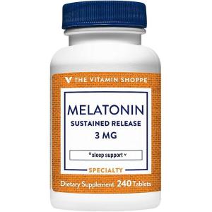 The Vitamin Shoppe Melatonin 3 MG – Sustained Release (240 Tablets)