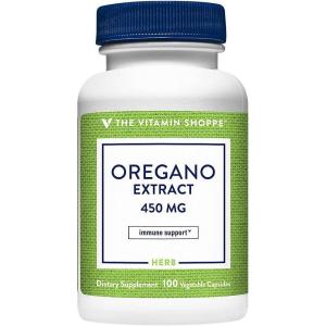 The Vitamin Shoppe Oregano Extract 450MG, Herbal Supplement that Supports Immune Health (100 Capsules)