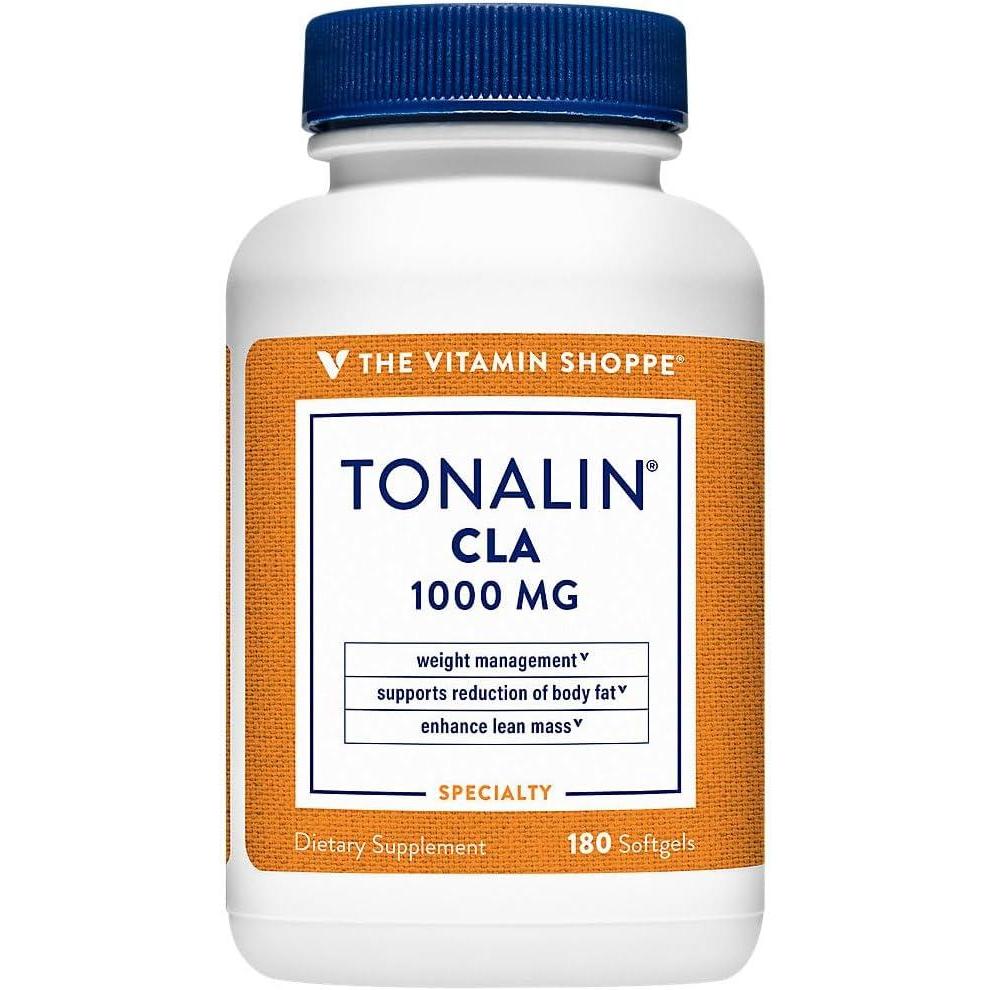 imageThe Vitamin Shoppe Tonalin CLA 1000mg Softgel Conjugated Linoleic Acid 740mg from Safflower Seeds Supports Reduction of Body Fat 180 Softgels