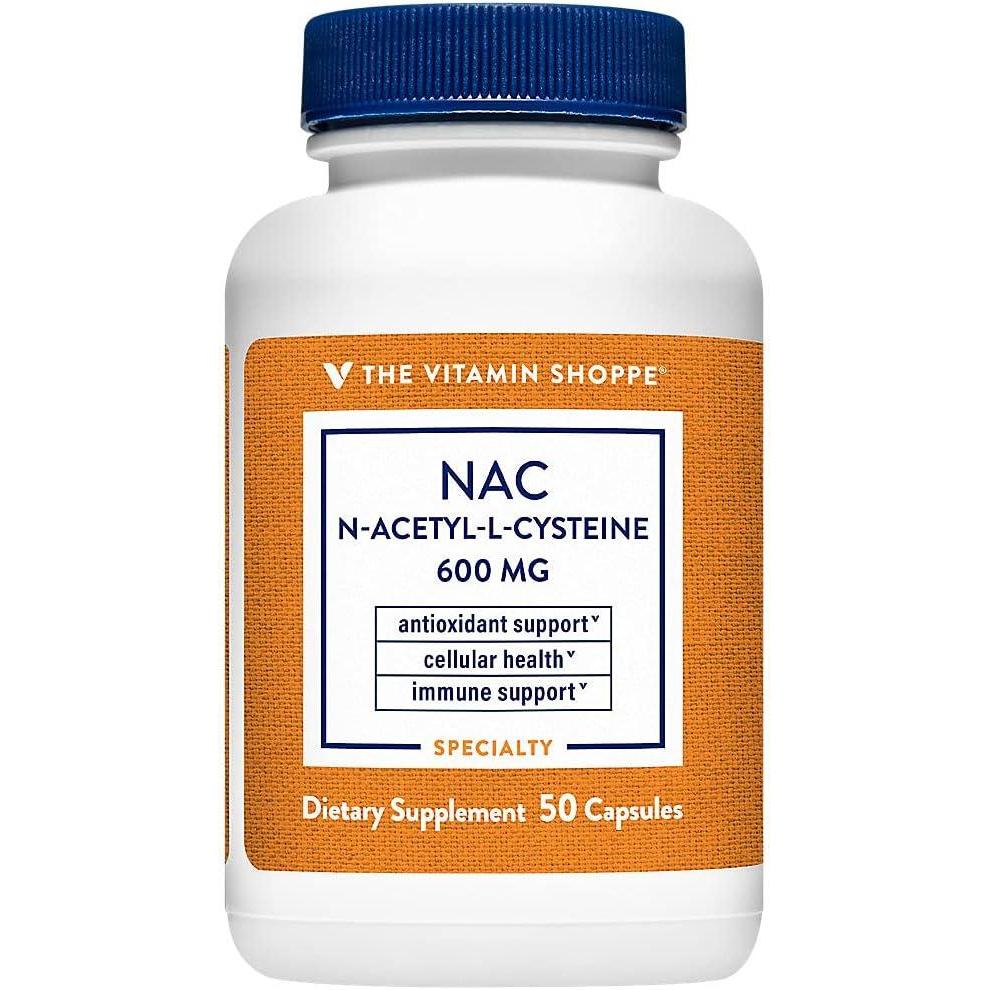 imageThe Vitamin Shoppe NAC NAcetylLCysteine Promotes Cellucor Health Immune 50 Capsules50 Count Pack of 1