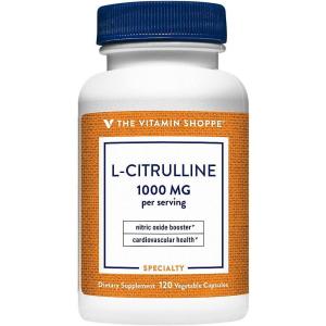 The Vitamin Shoppe L-Citrulline 1000mg – Nitric Oxide Boost & Endurance | Cardiovascular Performance Amino Acid | 120 Veggie Caps | Vegan