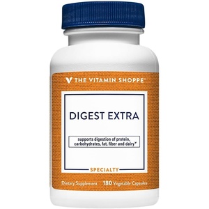 The Vitamin Shoppe Digest Extra Enzymes – Advanced Digestive Support | Gluten Dairy Protein Fat | 30 Vegetable Capsules | Comprehensive(180 Count (Pack of 1))