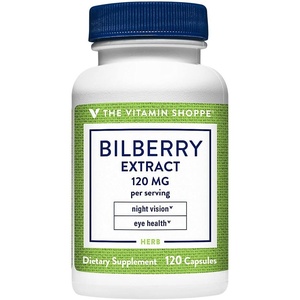 The Vitamin Shoppe Bilberry Extract 120MG, Antioxidant that Promotes (120 Capsules)(120 Count (Pack of 1))