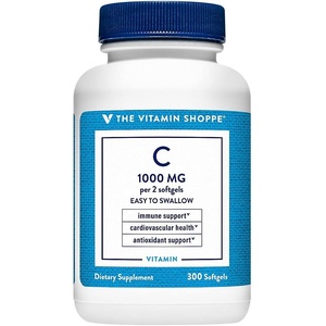 The Vitamin Shoppe Brand Vitamin C 1000 mg Capsules with Antioxidants, Immune & Collagen Production Support Supplement for Men and Women, Sugar & Gluten Free, Vegetarian, Non GMO, 300 Softgels(300 count (Pack of 1))