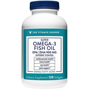 The Vitamin Shoppe Omega 3 Fish Oil 1290mg, EPA 735mg & DHA 165mg, Purity Assured, Molecularly Distilled to Support Cardiovascular, Joint and Brain Health (60 Softgels)(120 count (Pack of 1))