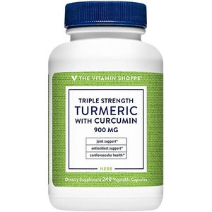 The Vitamin Shoppe Triple Strength Turmeric with Curcumin 900mg, Supports Joint Mobility & Provides Antioxidant Benefits & 5mg Bioperine to Enhance Nutrient Absorption – Once Daily (240 Capsules)(Unflavoured)